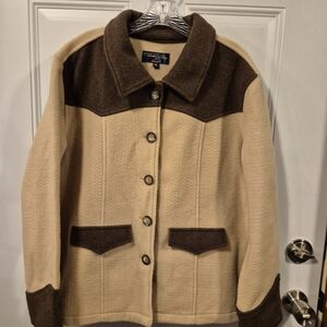 Vintage Tasha Polizzi for Cabela's Cream and Brown Jacket